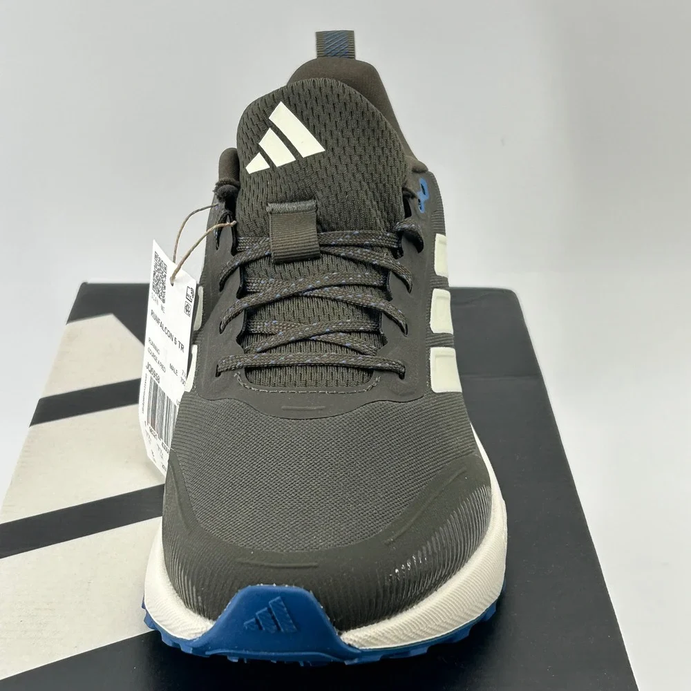 Adidas Runfalcon 5 TR Mens Size 8 Olive Green Blue JQ6958 Trail Running NEW